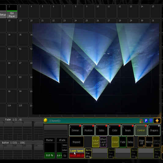 How to control lasers from a lighting console